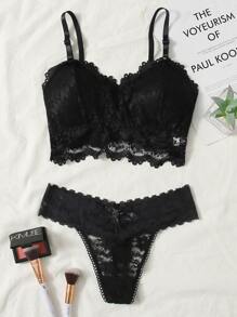 Floral Lace Lingerie Set