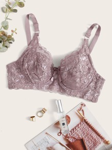 Floral Lace Push Up Bra