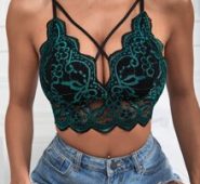 Floral Lace Scallop Trim Bralette