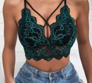 Floral Lace Scallop Trim Bralette