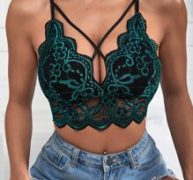 Floral Lace Scallop Trim Bralette