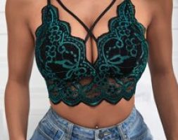 Floral Lace Scallop Trim Bralette