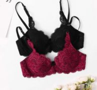 Floral Lace Scalloped Bra Set – 2 Pack