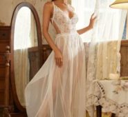 Floral Lace Scalloped Teddy Bodysuit & Mesh Skirt