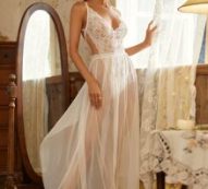 Floral Lace Scalloped Teddy Bodysuit & Mesh Skirt