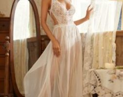 Floral Lace Scalloped Teddy Bodysuit & Mesh Skirt