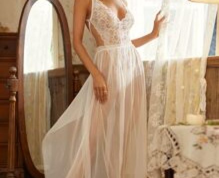 Floral Lace Scalloped Teddy Bodysuit & Mesh Skirt