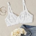 Floral Lace Sheer Underwire Bra