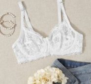 Floral Lace Sheer Underwire Bra