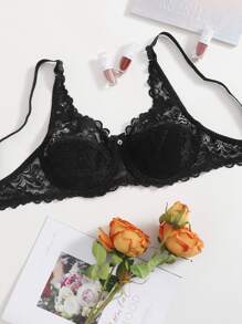 Floral Lace Underwire Bra