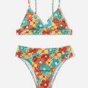 Floral Pattern Bikini Swimsuit