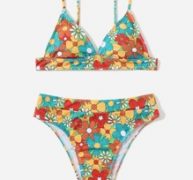 Floral Pattern Bikini Swimsuit