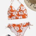 Floral Pattern Bikini Swimsuit