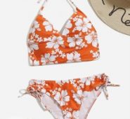 Floral Pattern Bikini Swimsuit