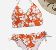 Floral Pattern Bikini Swimsuit