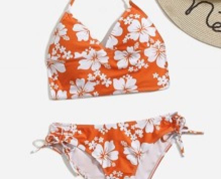 Floral Pattern Bikini Swimsuit