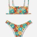 Floral Pattern Bikini Swimsuit