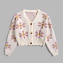 Floral Pattern Button Front Cardigan