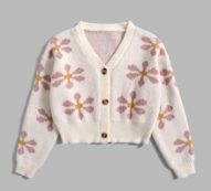 Floral Pattern Button Front Cardigan