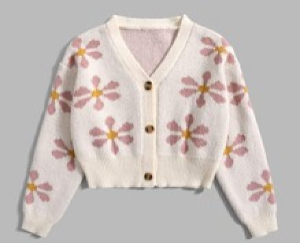 Floral Pattern Button Front Cardigan