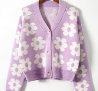 Floral Pattern Button Front Cardigan