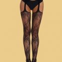 Floral Pattern Fishnet Tights