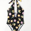 Floral Plunge One Piece Swimsuit