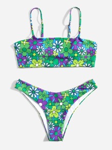 Floral Print Bikini Swimsuit