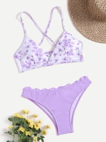 Floral Print Bikini Swimsuit