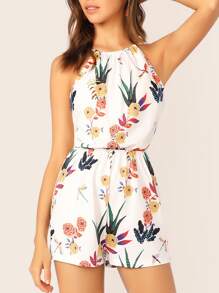 Floral Print Cami Romper