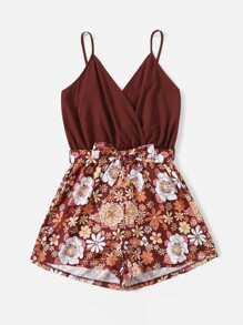 Floral Print Cami Romper