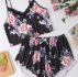 Floral Print Contrast Lace Cami Pajama Set