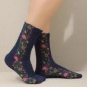 Floral Print Crew Socks