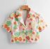 Floral Print Crop Blouse