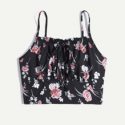 Floral Print Drawstring Cami Top