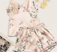 Floral Print Satin Cami PJ Set