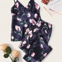 Floral Print Satin Cami PJ Set