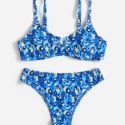 Floral Print Underwire Bikini Swimsuit