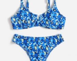 Floral Print Underwire Bikini Swimsuit