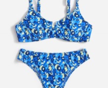 Floral Print Underwire Bikini Swimsuit