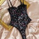 Floral Print Underwire Teddy Bodysuit