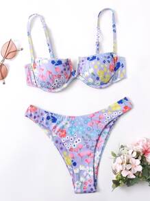 Floral Push Up Bikini Swimsuit