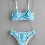 Floral Ruched Bikini Swimsuit
