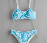 Floral Ruched Bikini Swimsuit