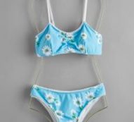Floral Ruched Bikini Swimsuit