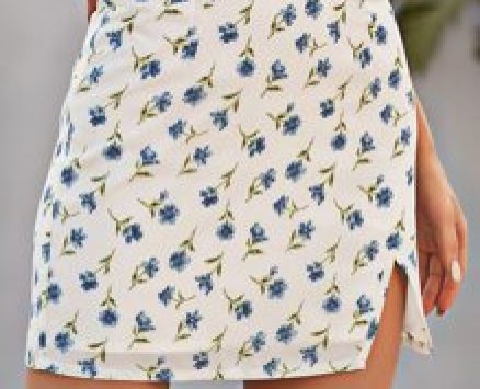 Floral Split Hem Bodycon Skirt