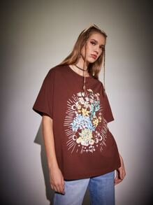 Floral & Butterfly Graphic Tee