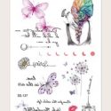 Floral & Letter Graphic Tattoo Sticker