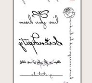 Floral & Letter Graphic Tattoo Sticker