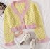 Flounce Sleeve Colorblock Cardigan